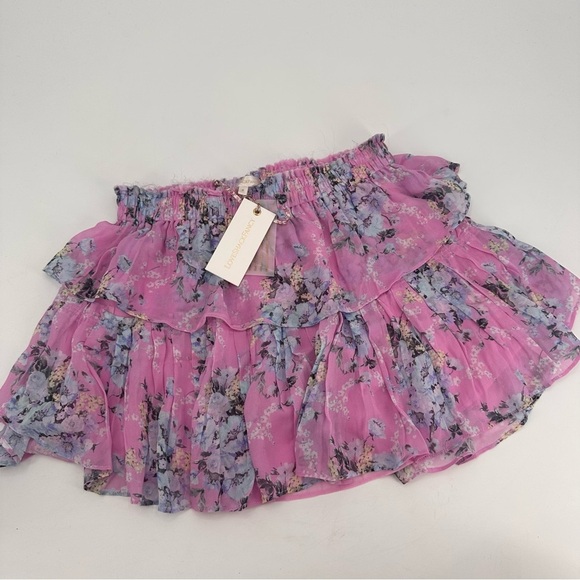 LOVESHACKFANCY Ruffle Mini Skirt Neon Bubbles Size Medium NEW - Picture 2 of 5